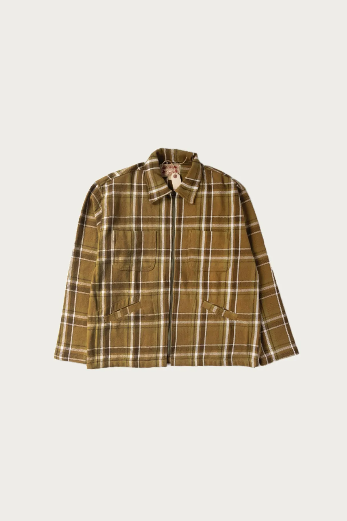 4am Plaid Zip Shirt - Olive