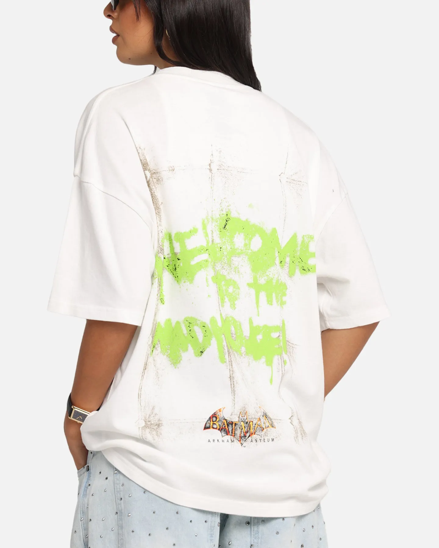 73 Studio X DC Batman Joker Arkham Asylum Vintage T-Shirt Off White