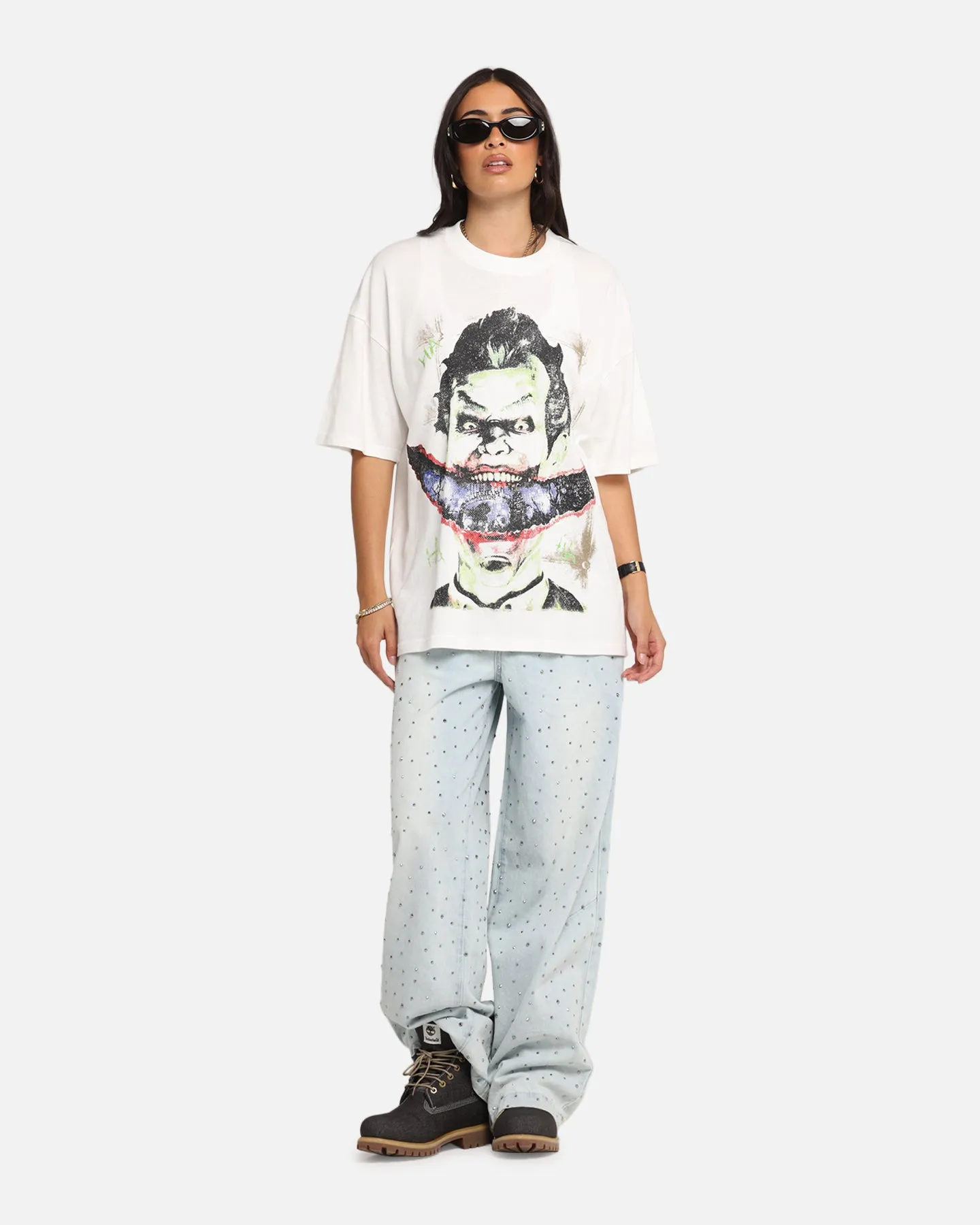73 Studio X DC Batman Joker Arkham Asylum Vintage T-Shirt Off White