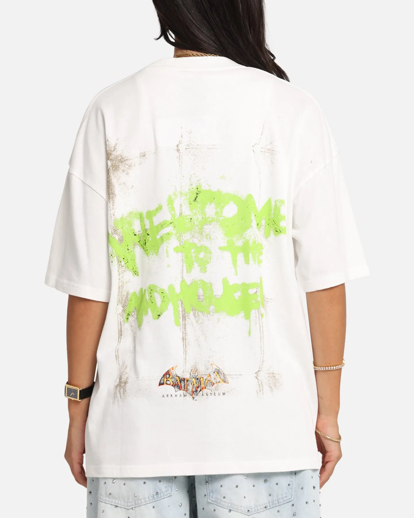 73 Studio X DC Batman Joker Arkham Asylum Vintage T-Shirt Off White