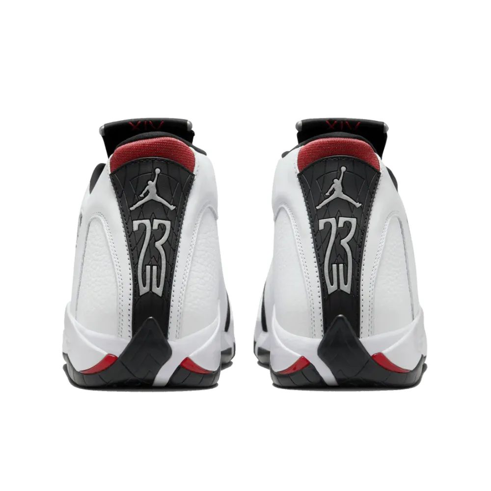 Air Jordan 14 Retro Black Toe (2014) White Black Varsity Red Metallic Silver