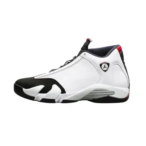 Air Jordan 14 Retro Black Toe (2014) White Black Varsity Red Metallic Silver