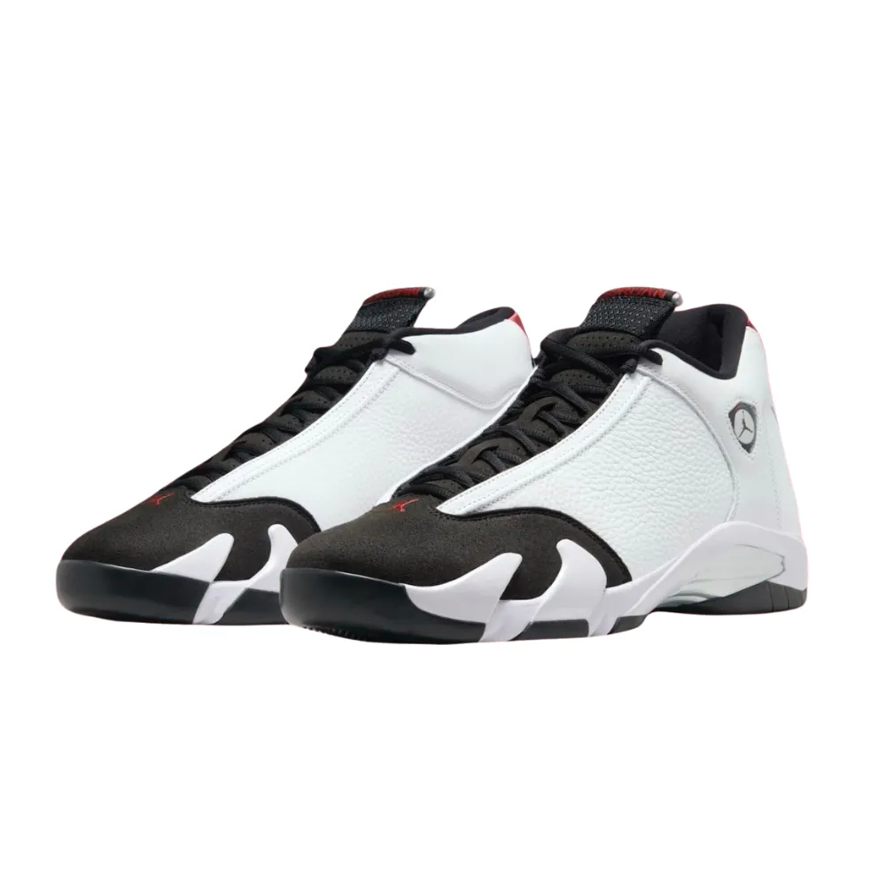 Air Jordan 14 Retro Black Toe (2014) White Black Varsity Red Metallic Silver