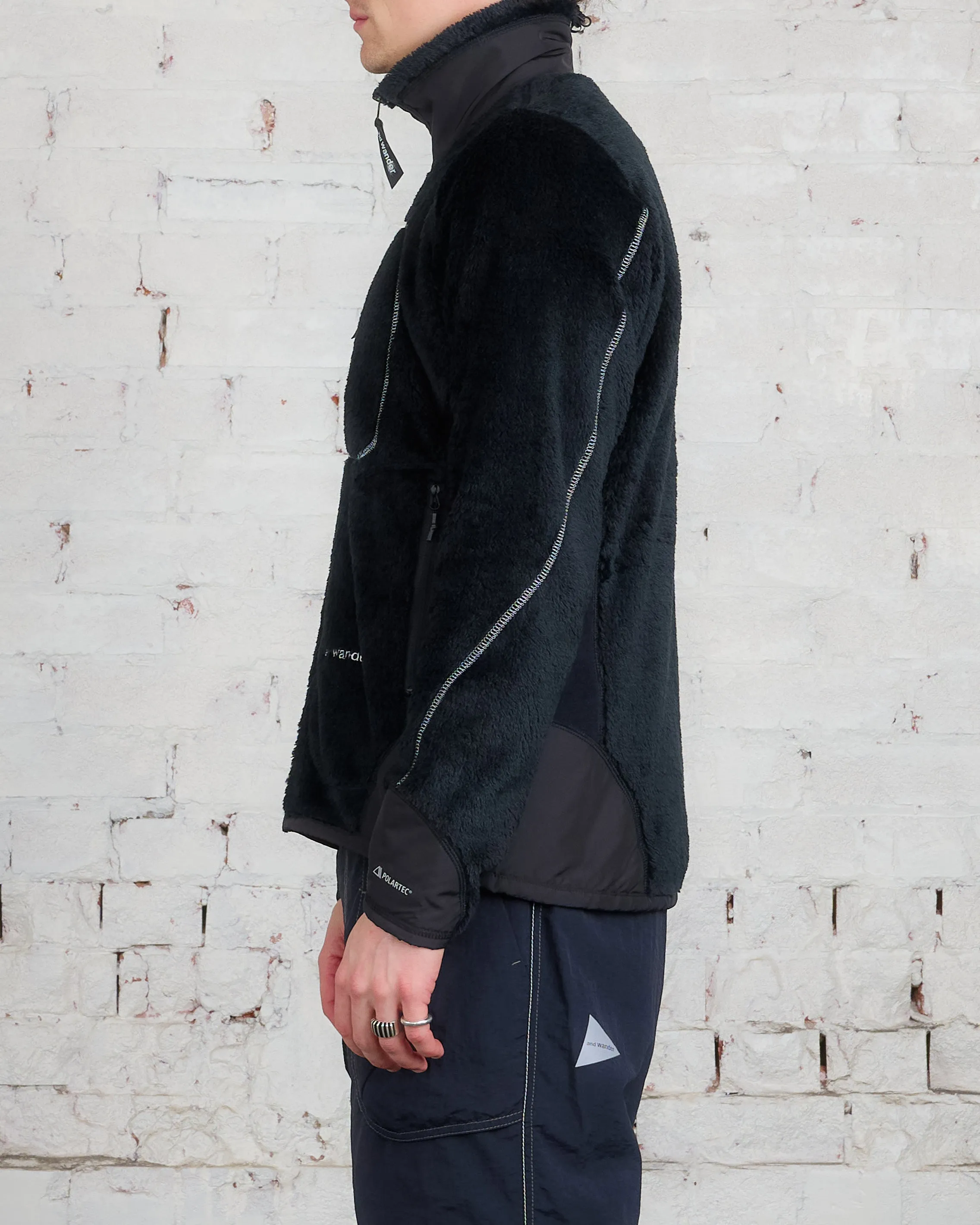 and wander Polartec High Loft Fleece Jacket Black