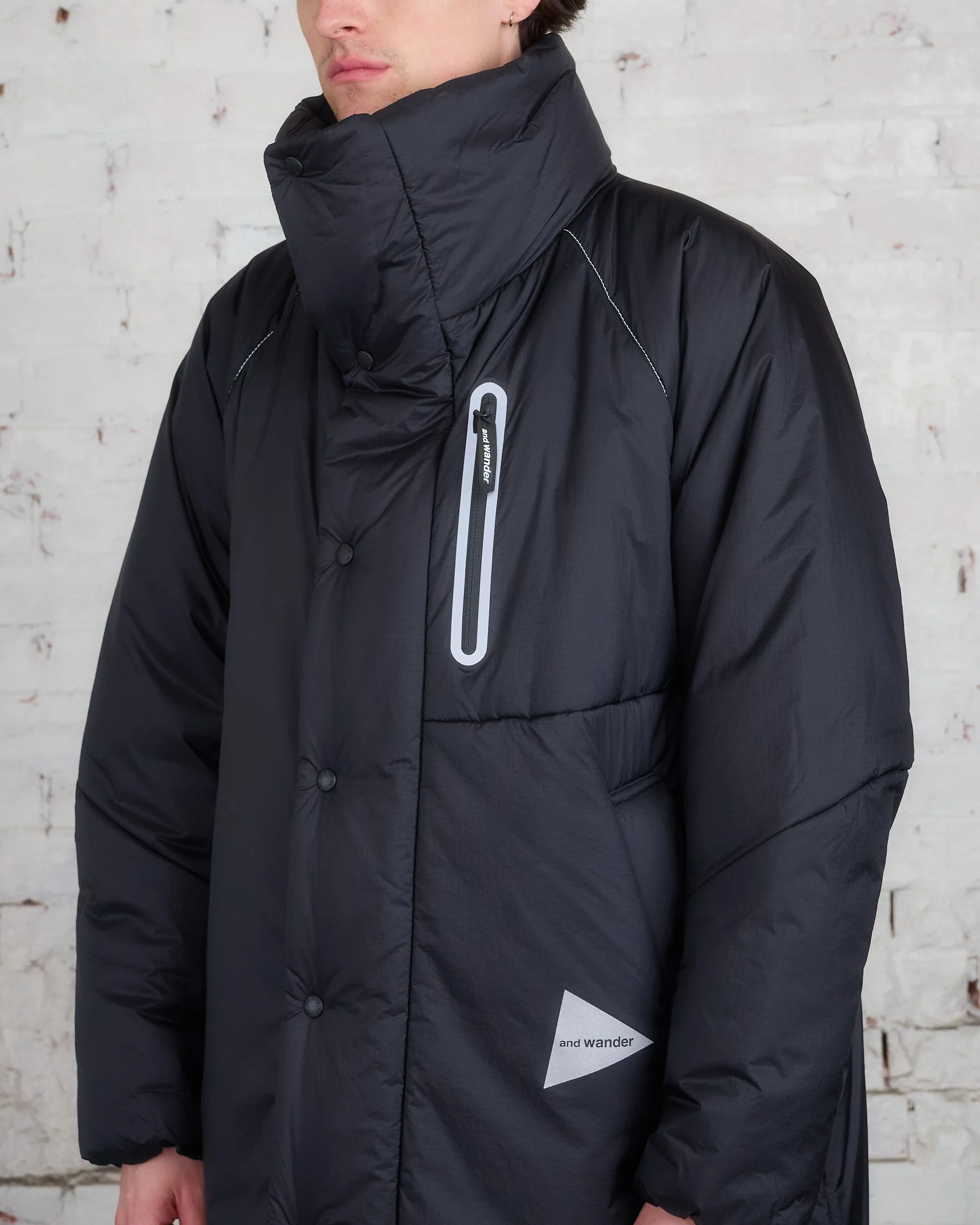 and wander Primaloft Black Ripstop Coat Black