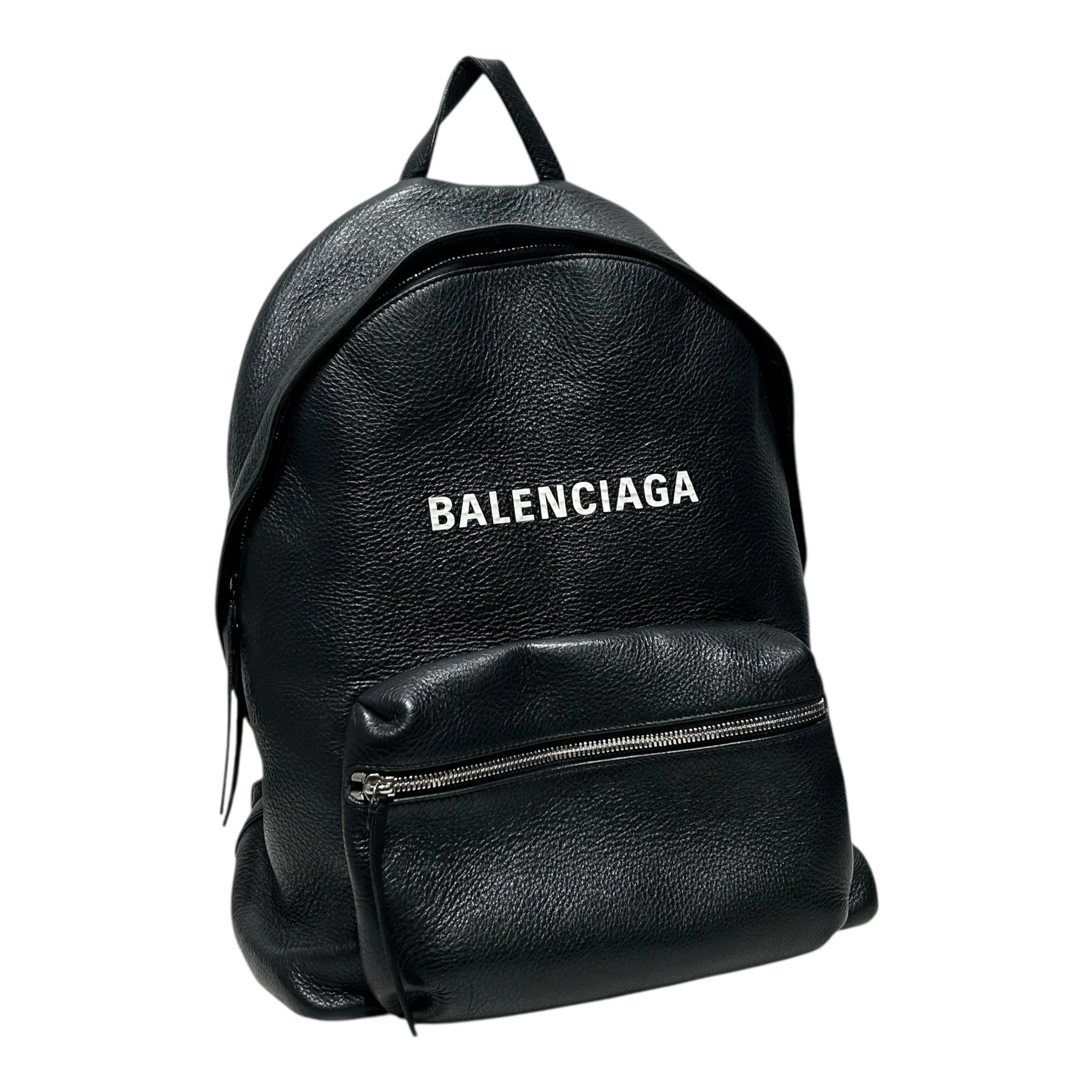 BALENCIAGA/Backpack/Leather/BLK/EVERYDAY BACKPACK LOGO FRONT