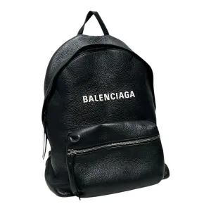 BALENCIAGA/Backpack/Leather/BLK/EVERYDAY BACKPACK LOGO FRONT