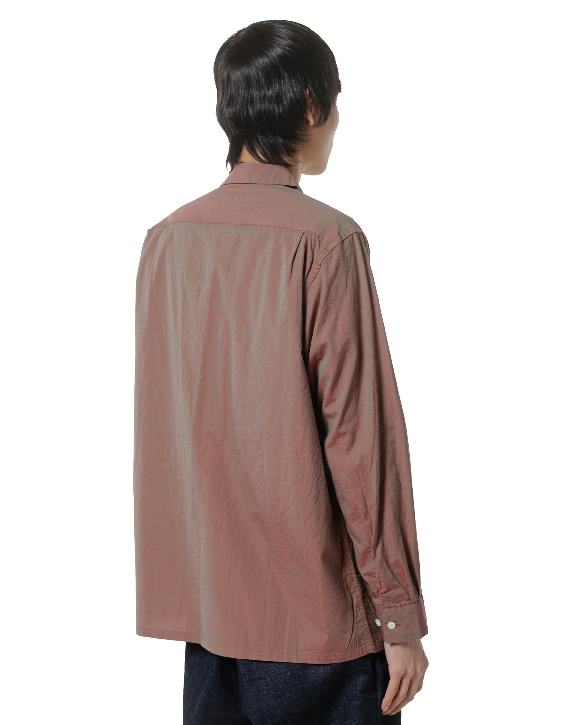 Beams Plus Open Collar Slab Chambray Red