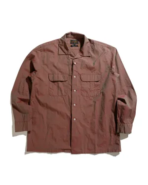 Beams Plus Open Collar Slab Chambray Red
