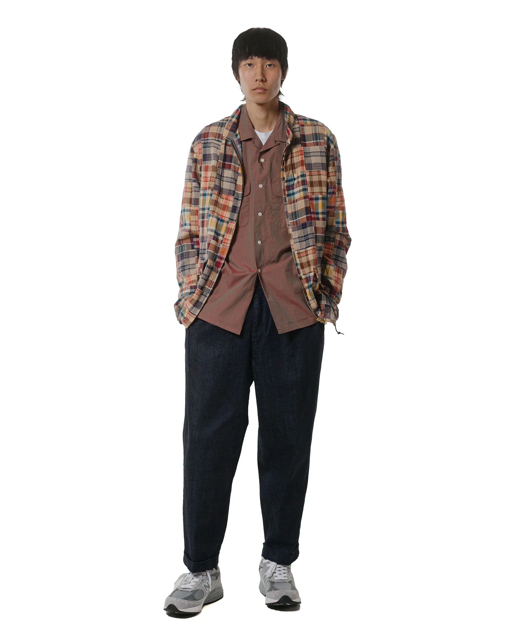 Beams Plus Open Collar Slab Chambray Red