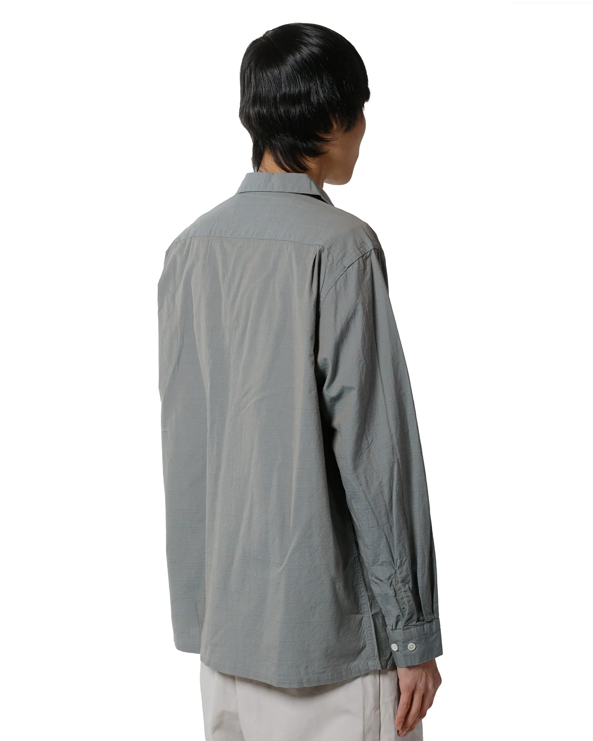Beams Plus Open Collar Slab Chambray Sage
