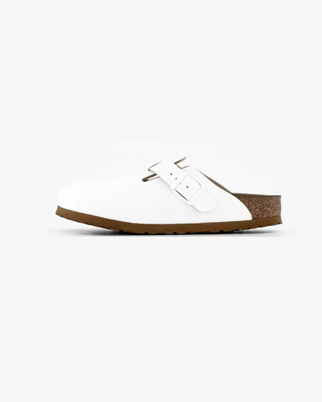 Birkenstock Boston Leather White Slippers