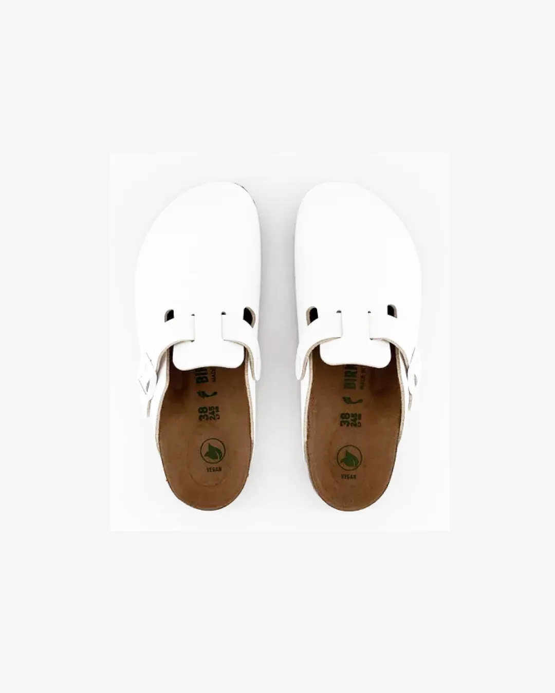 Birkenstock Boston Leather White Slippers