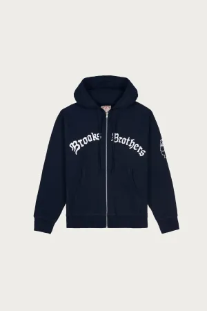 Brain Dead x Brooks Brothers California Logo Zip Hoodie - Navy