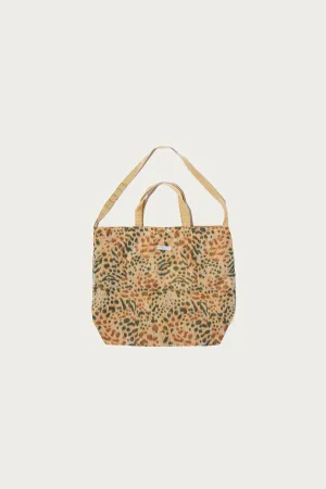 Carry All Tote Reversible - Brown Polyester Leopard Print