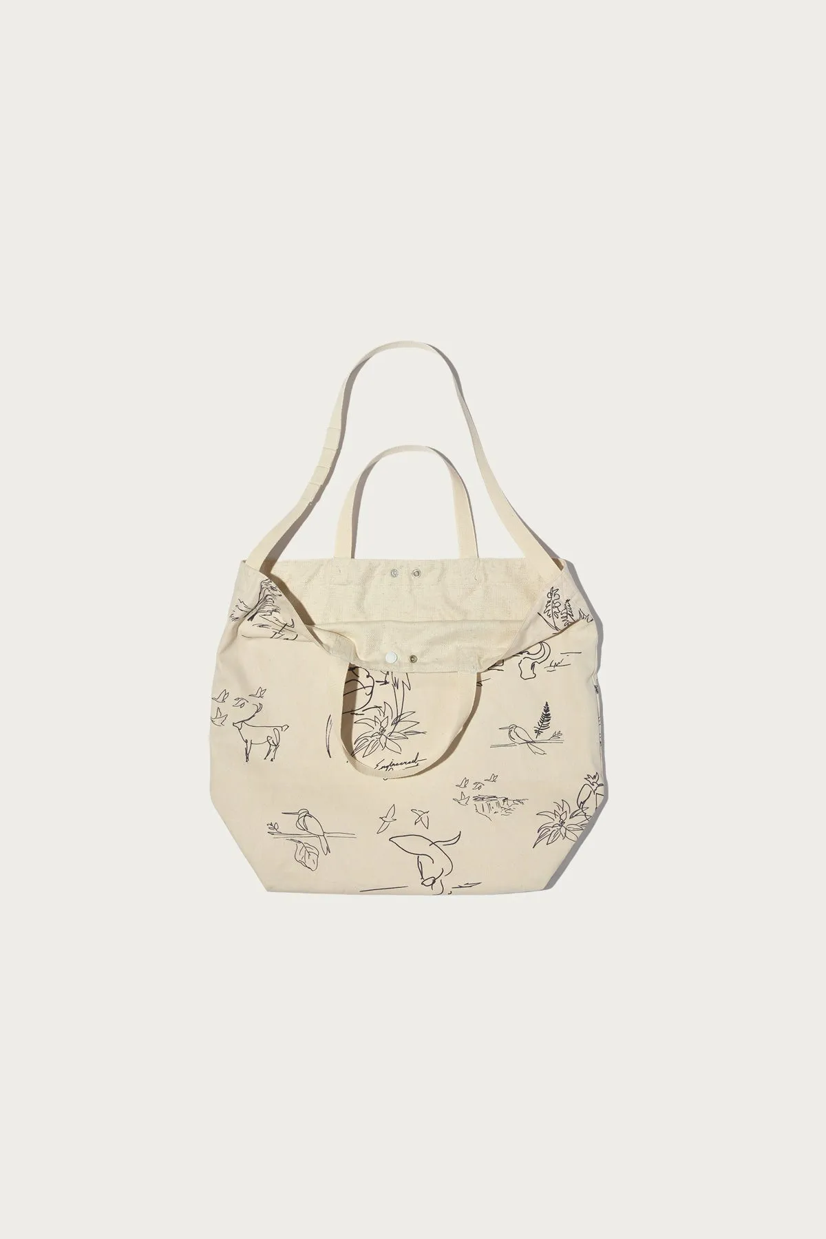Carry All Tote Reversible - Natural Animal Print 6.5oz Flat Twill