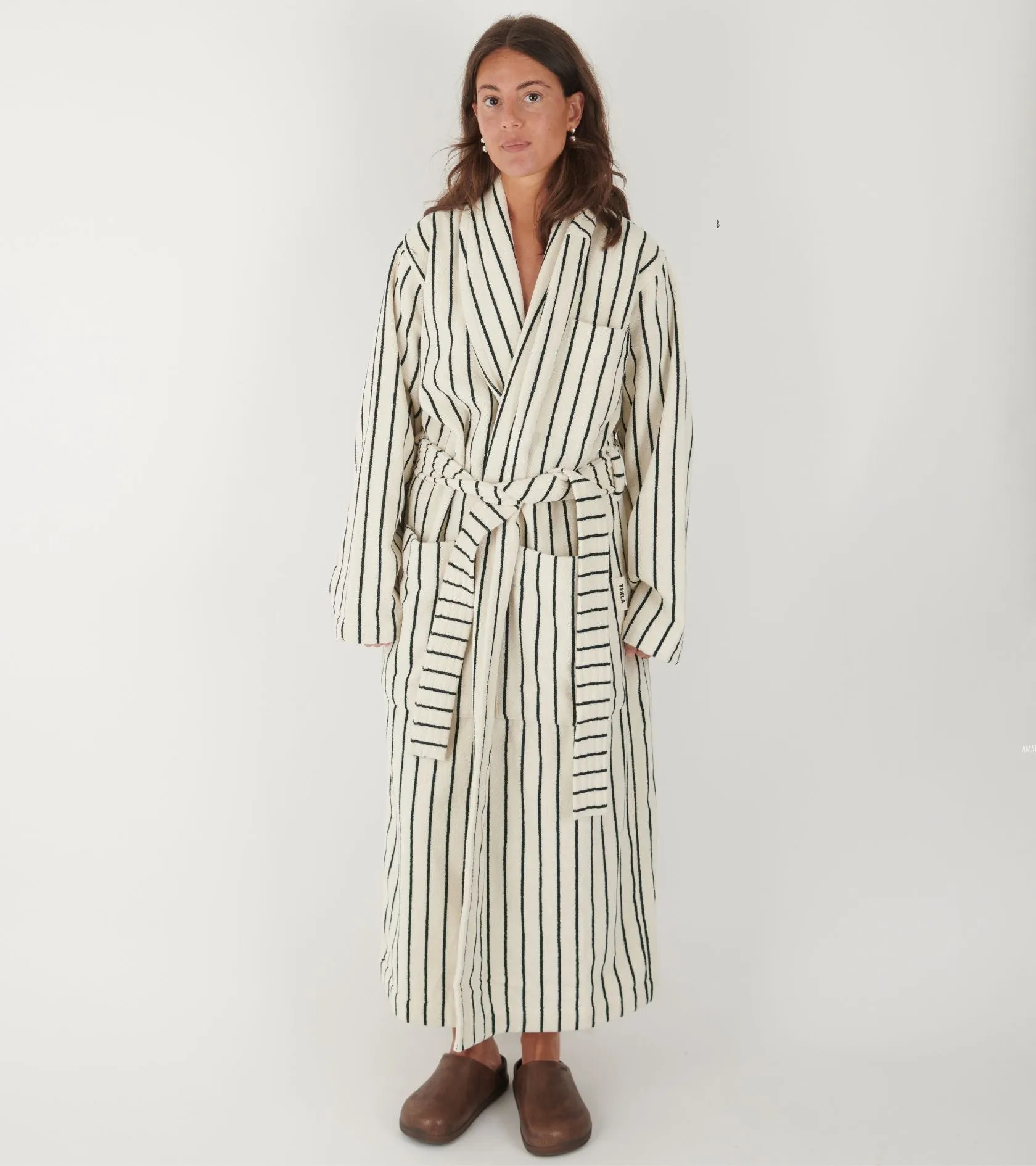 Classic Bathrobe Racing Green Stripes