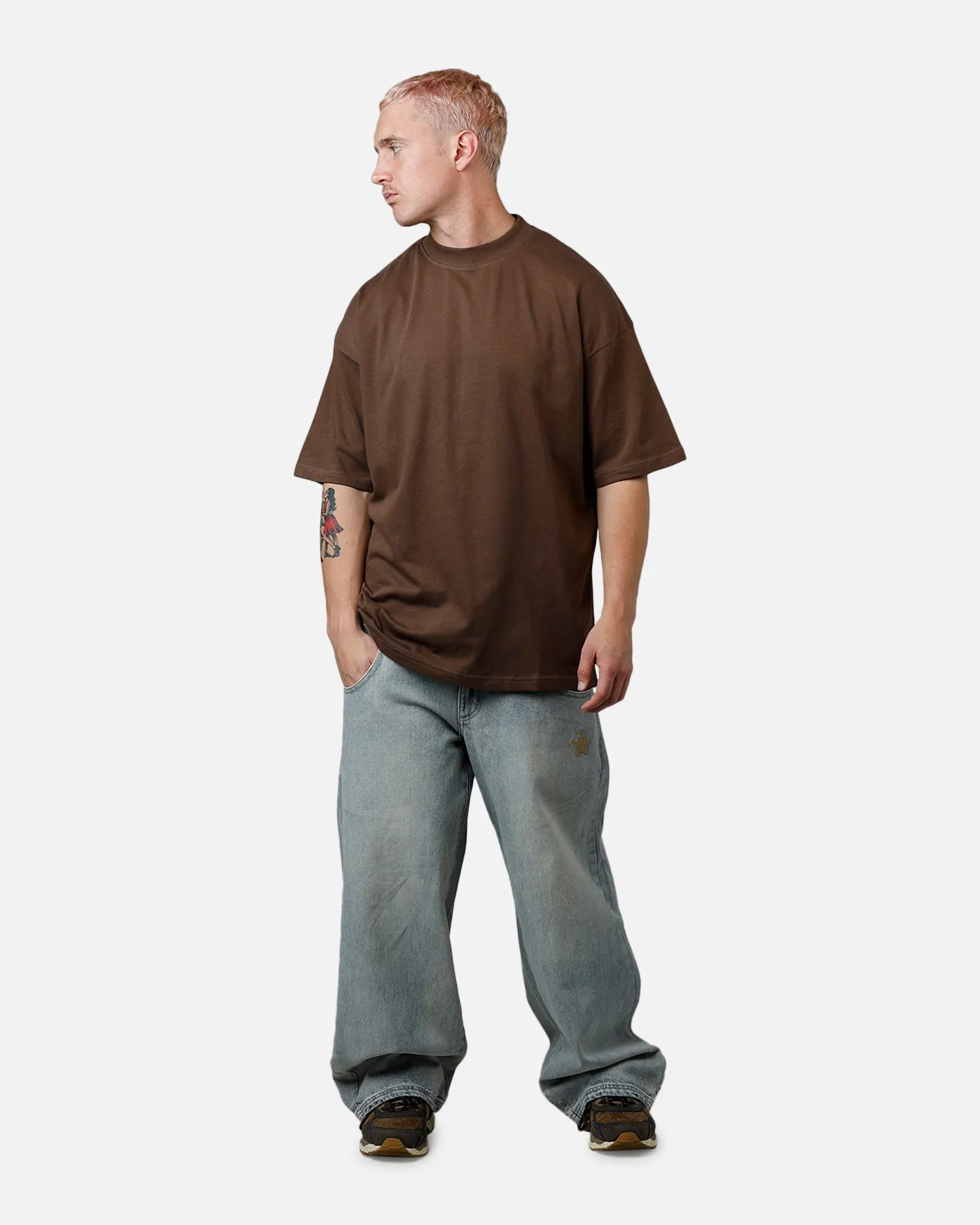 Culture Kings Everyday Mock Neck T-Shirt Brown