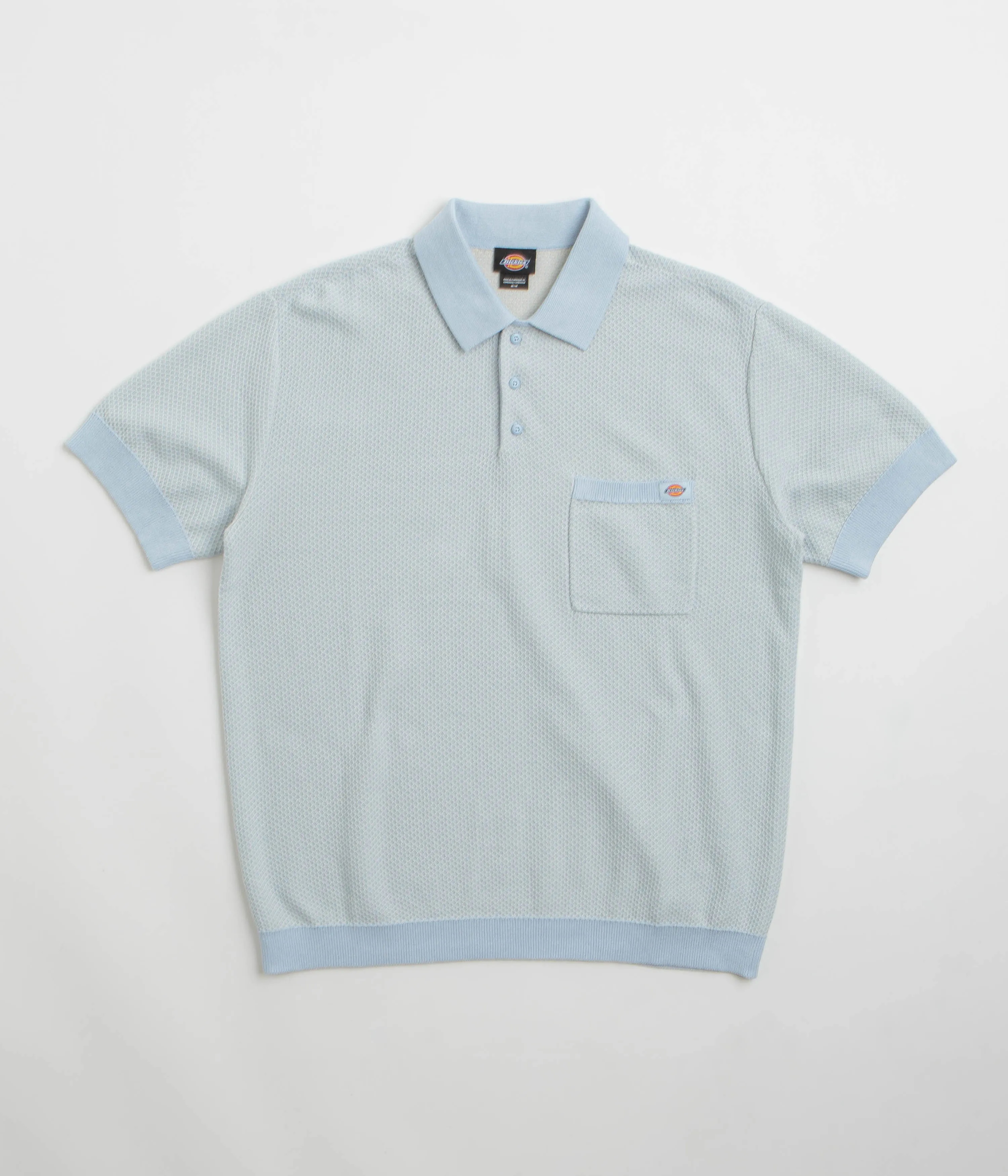 Dickies Rocky Knit Short Sleeve Polo Shirt - Whitecap Grey