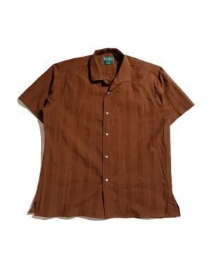 Gitman Vintage Bros. Brown Dobby Stripe Camp Shirt