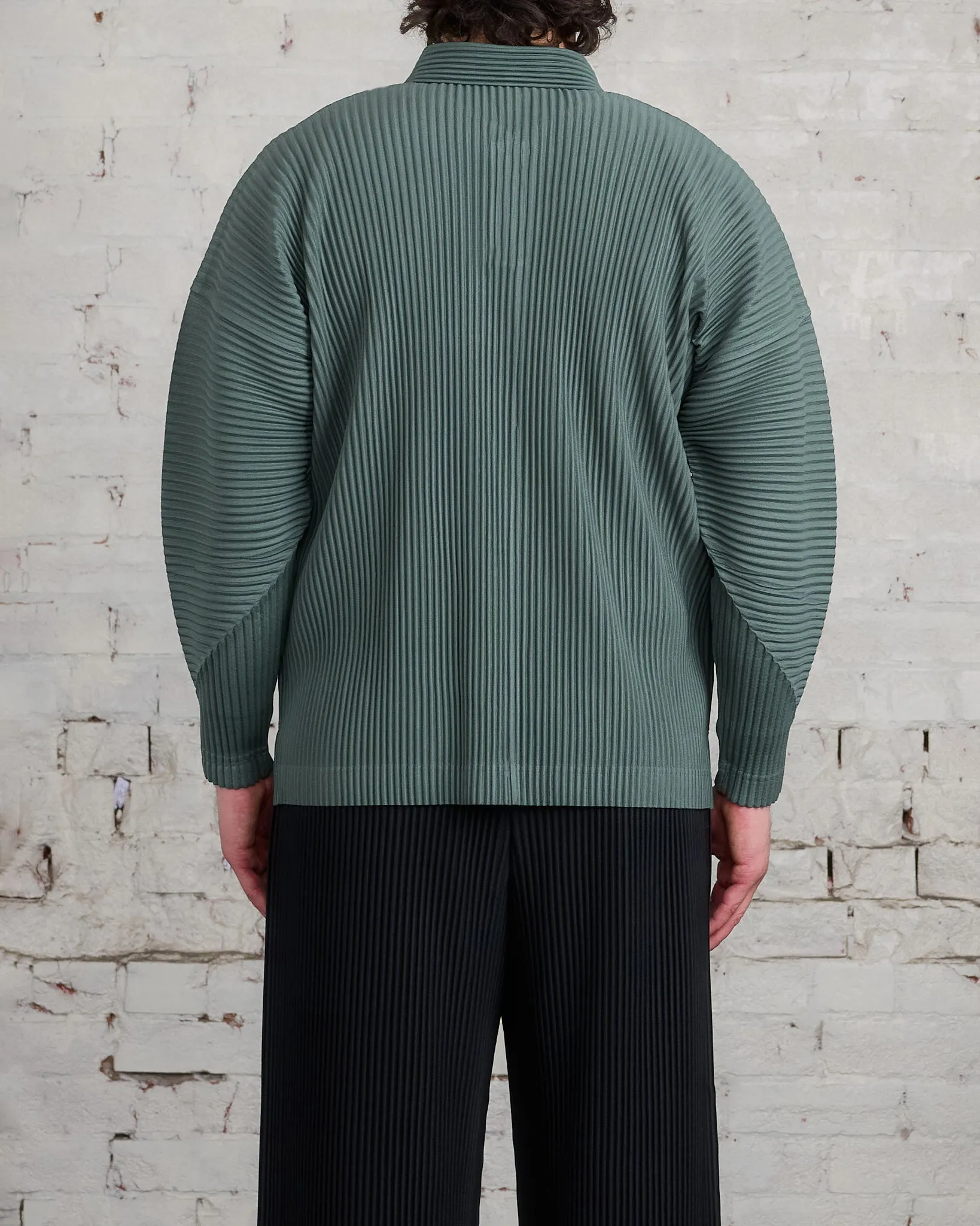 HOMME PLISS ISSEY MIYAKE Pleats October LS Polo Moss