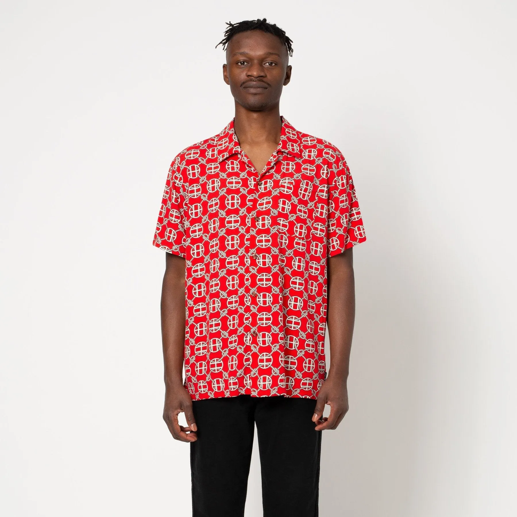 HUF ATELIER RESORT WOVEN SHORT SLEEVE SHIRT // RED