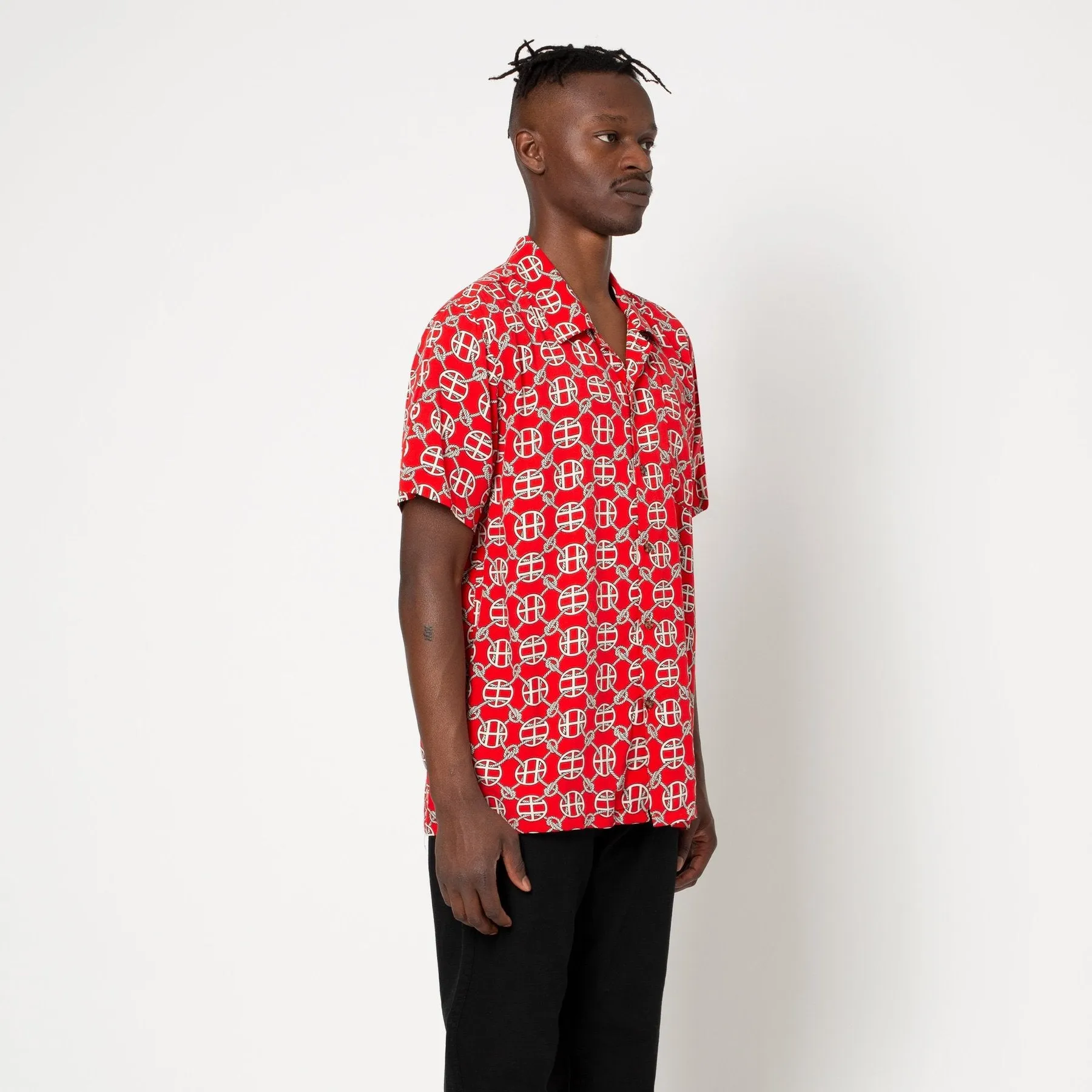 HUF ATELIER RESORT WOVEN SHORT SLEEVE SHIRT // RED