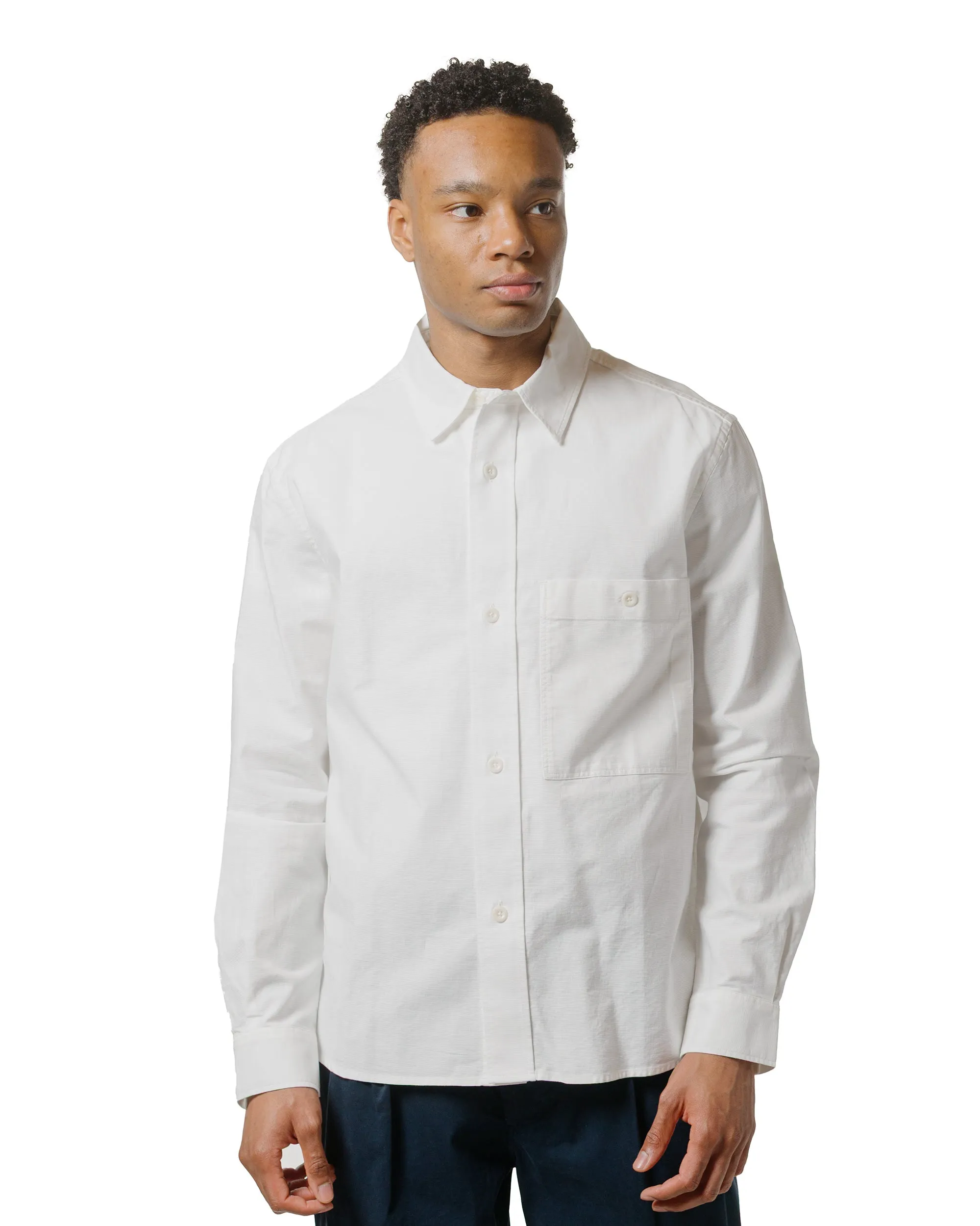 MHL Overall Shirt Textured Cotton Off White