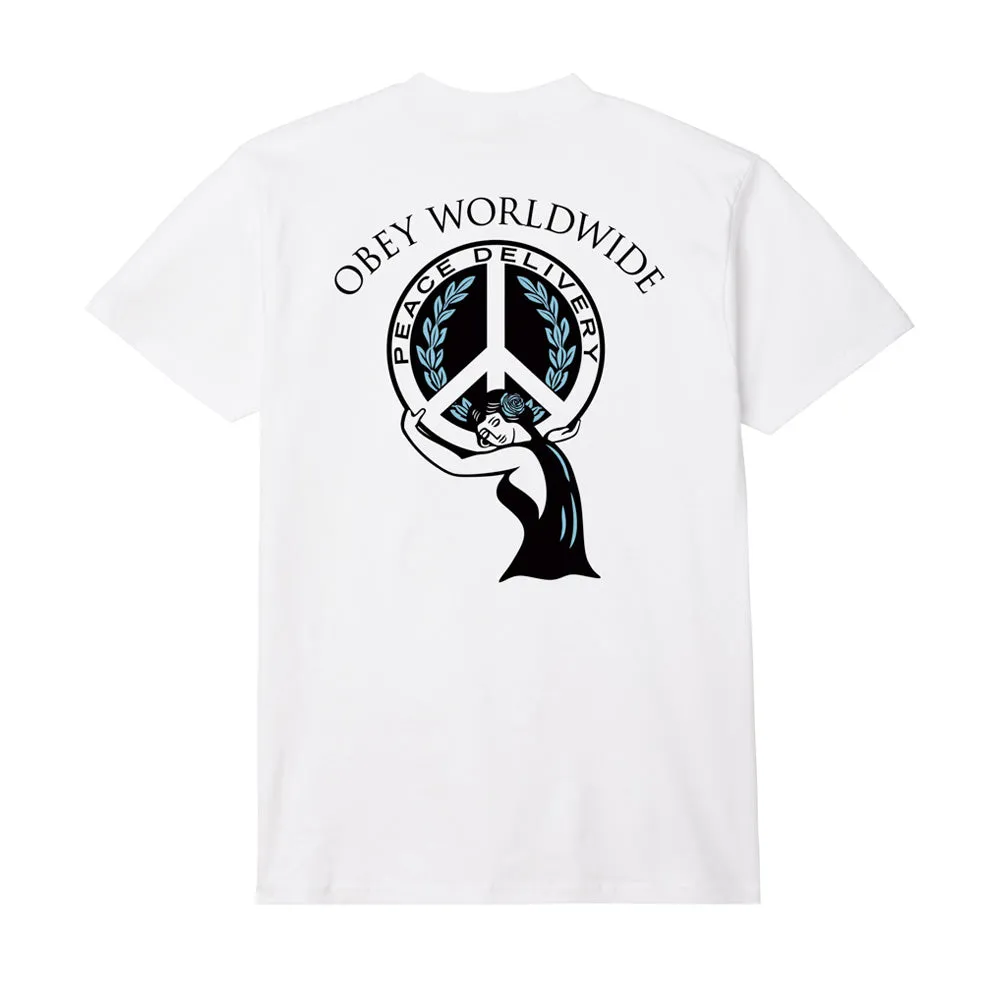 OBEY PEACE DELIVERY CLASSIC T-SHIRT // WHITE