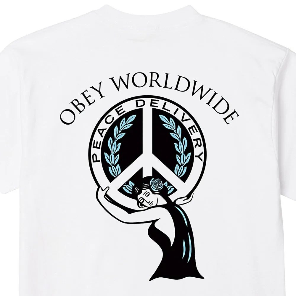 OBEY PEACE DELIVERY CLASSIC T-SHIRT // WHITE