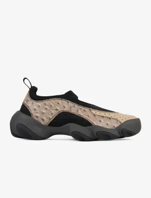 Ostrich Flesh Sandal (Castle/Black)