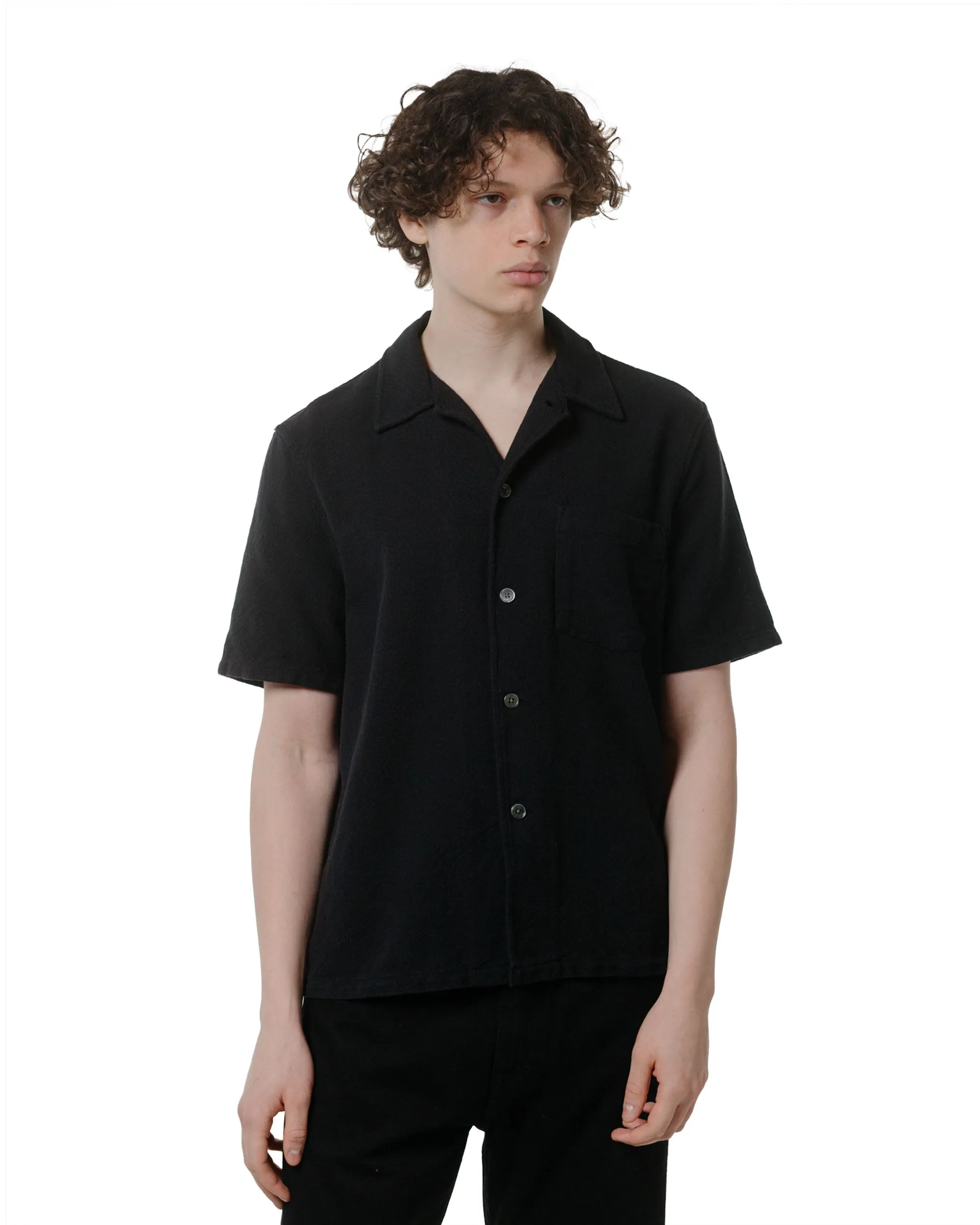 Our Legacy Box Shirt Shortsleeve Black Crochet Weave