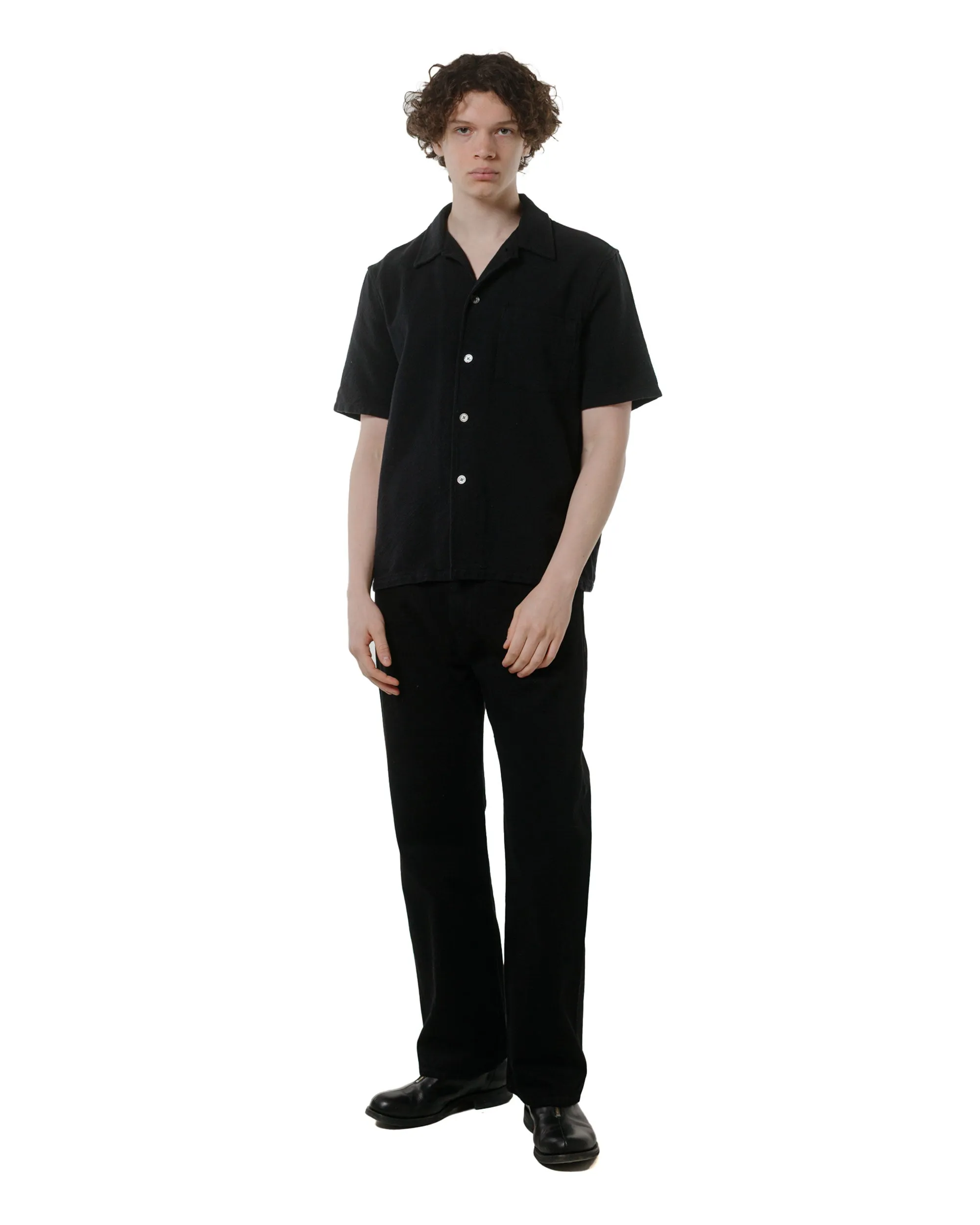 Our Legacy Box Shirt Shortsleeve Black Crochet Weave