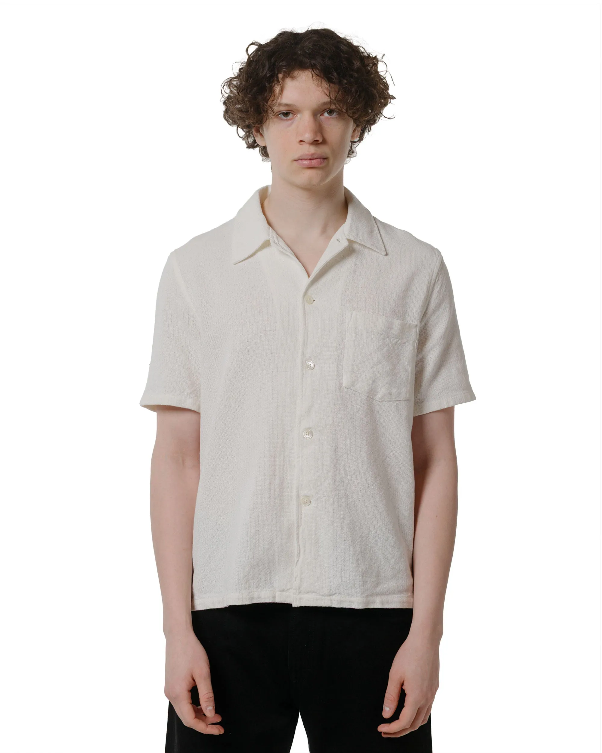 Our Legacy Box Shirt Shortsleeve White Crochet Weave