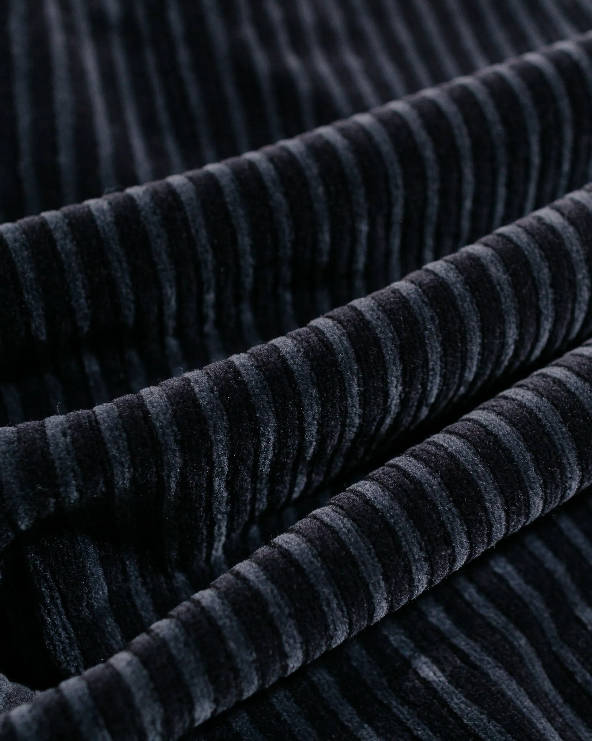 Our Legacy Shrunken Full Zip Polo Phantom Stripe Velour
