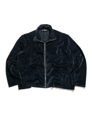 Our Legacy Shrunken Full Zip Polo Phantom Stripe Velour