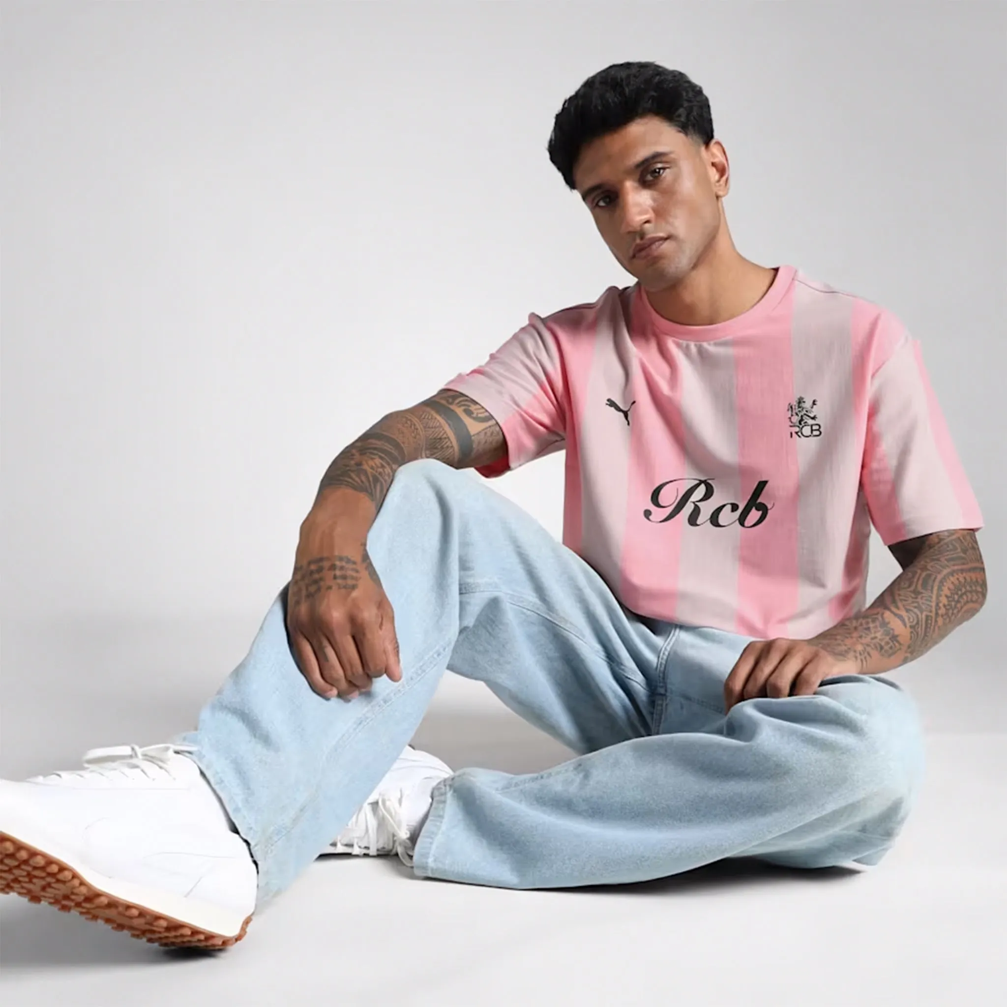 Puma X RCB Retro Striper Tee (Pinkscape)