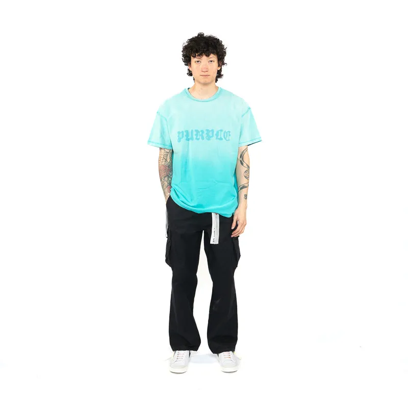 Purple Brand Gothic Wordmark Shadow Tee - Blue