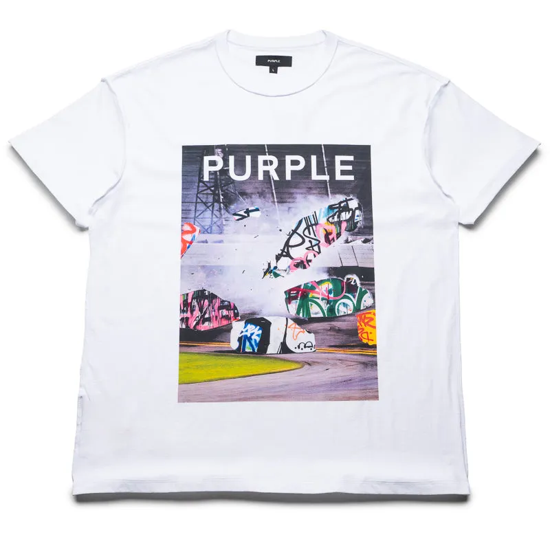 Purple Brand Textured Inside Out Tee - White
