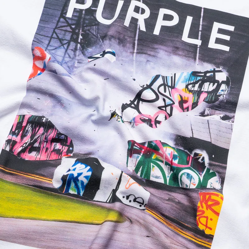 Purple Brand Textured Inside Out Tee - White