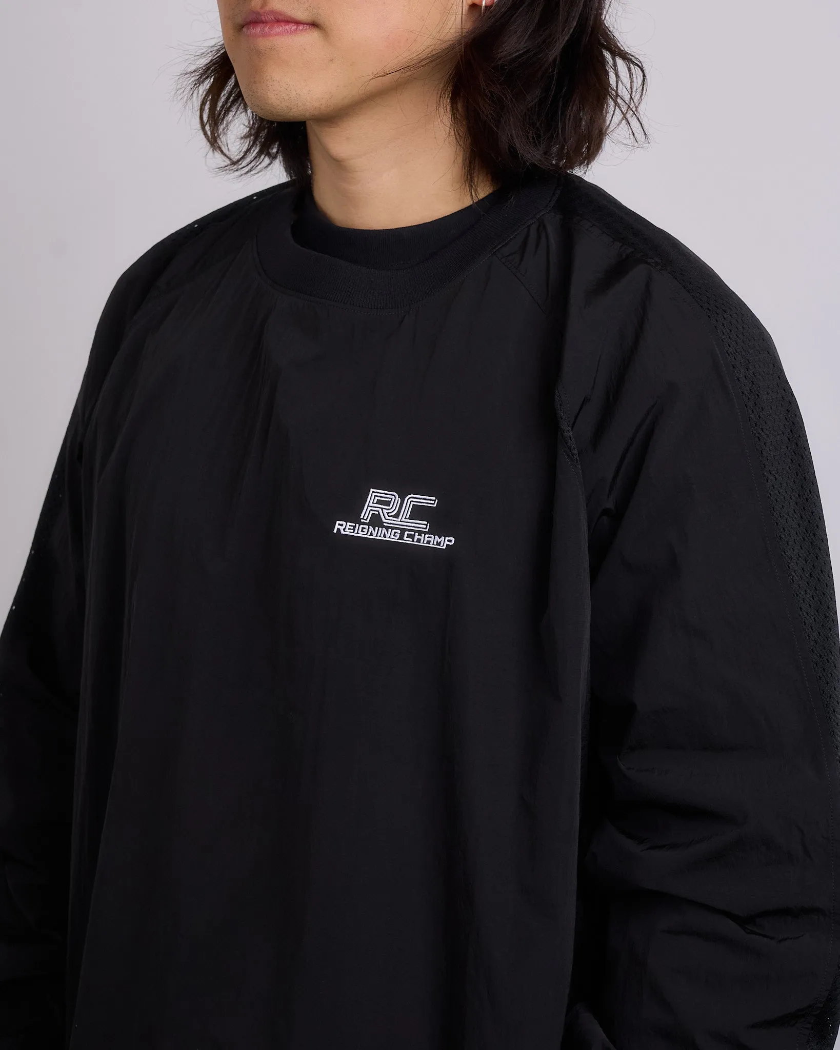 Reigning Champ Textured Nylon Radar Crewneck Black