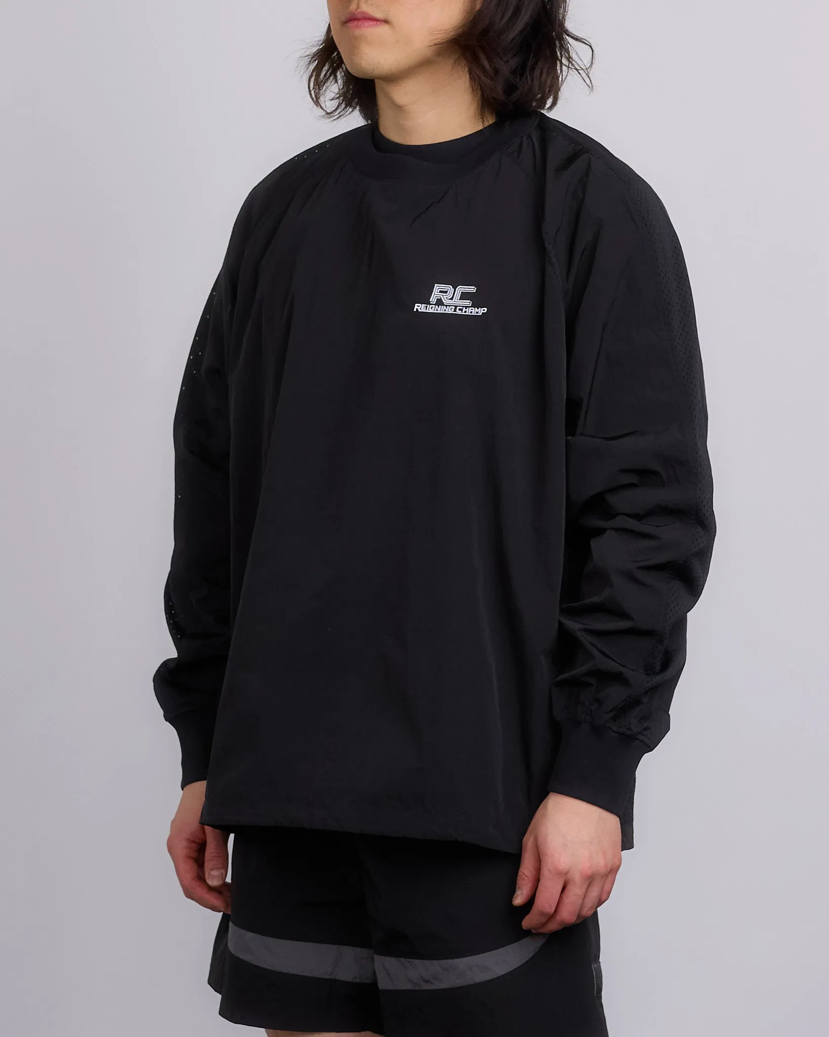 Reigning Champ Textured Nylon Radar Crewneck Black