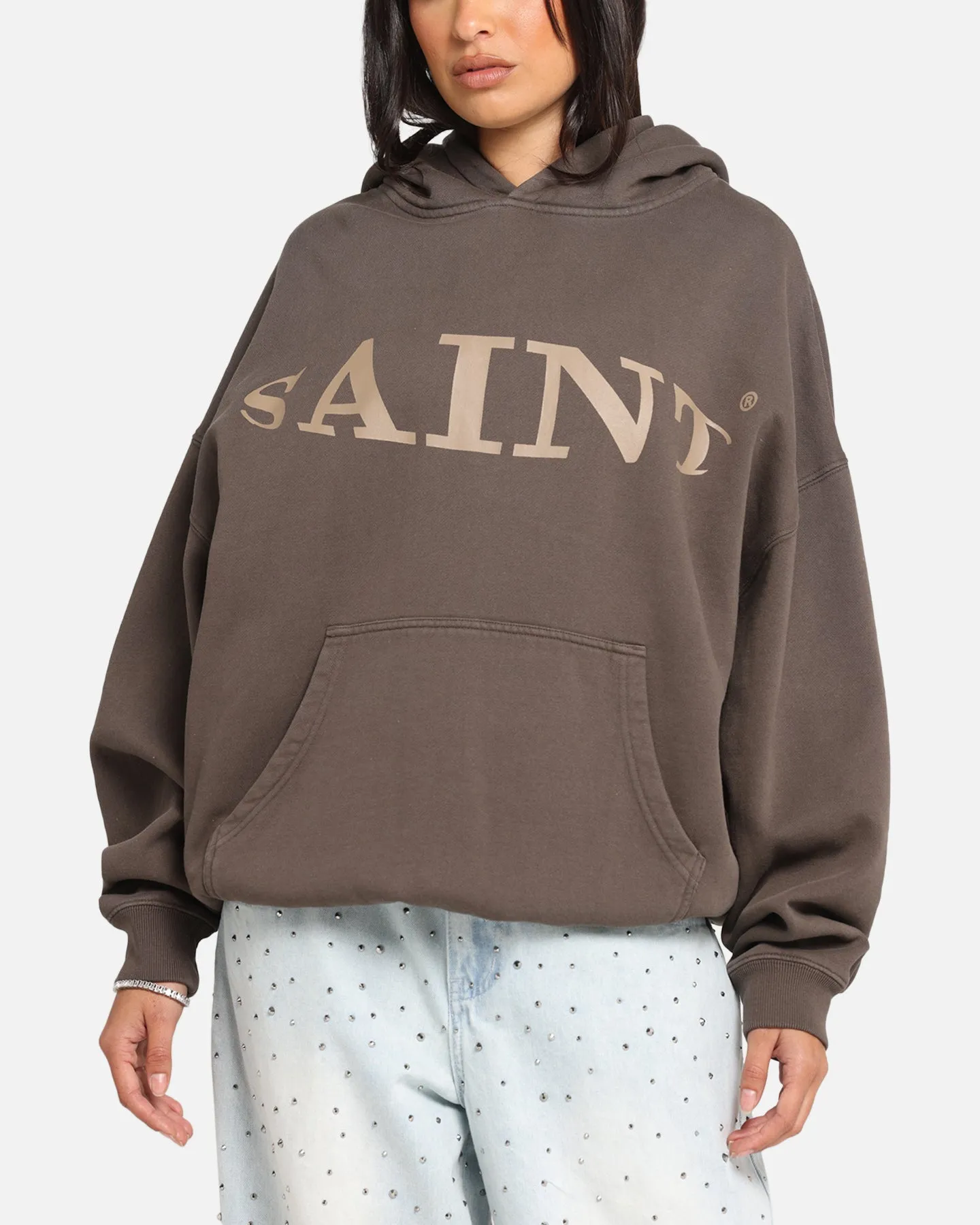 Saint Morta Vision Boxy Hoodie Brown