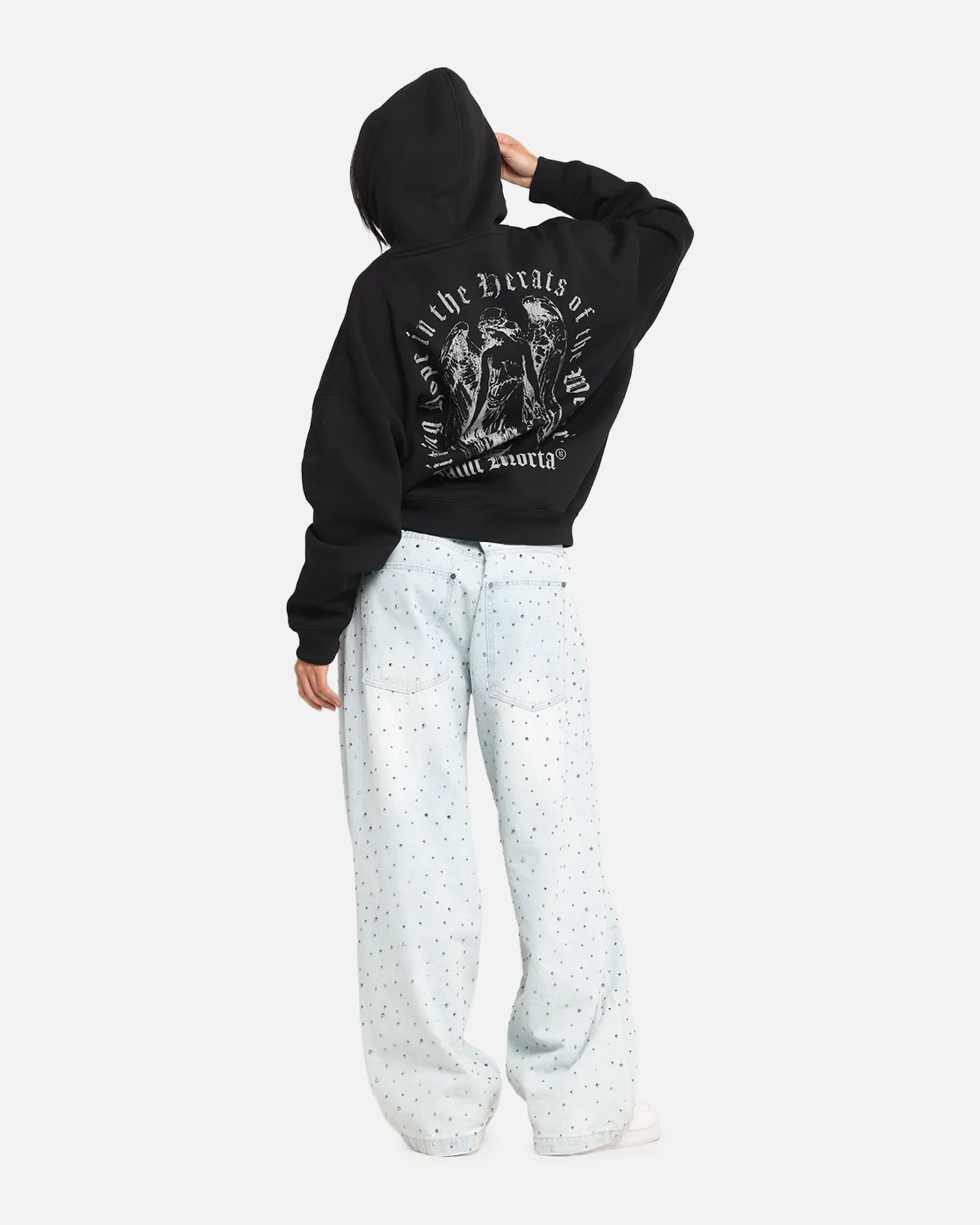 Saint Morta Weiry Hearts Boxy Hoodie Black