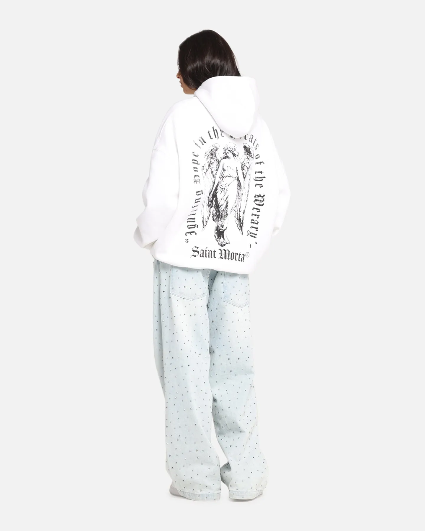 Saint Morta Weiry Hearts Boxy Hoodie White