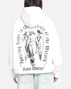 Saint Morta Weiry Hearts Boxy Hoodie White