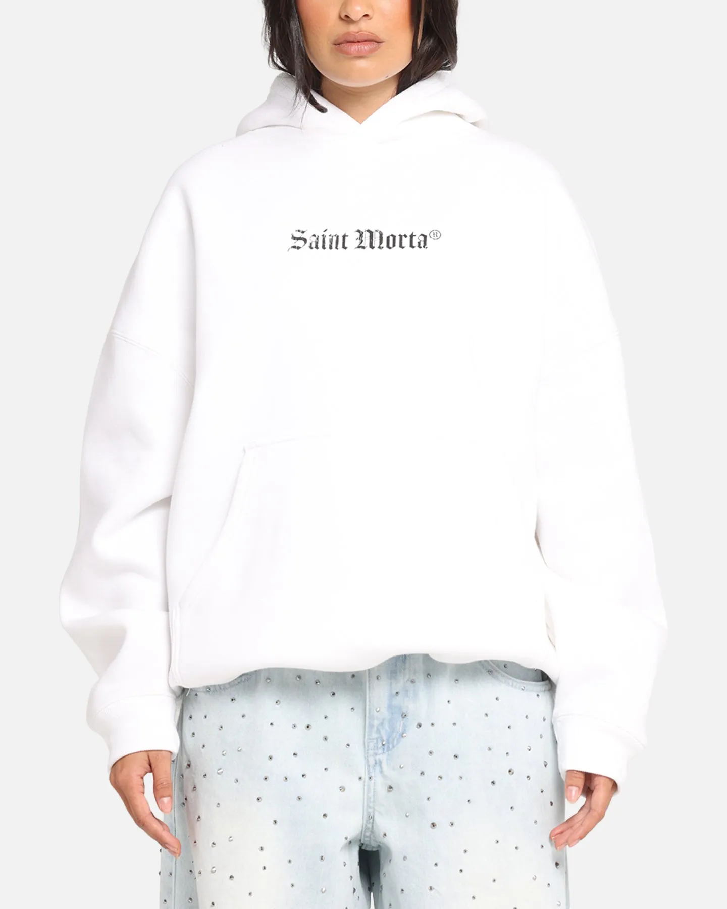 Saint Morta Weiry Hearts Boxy Hoodie White