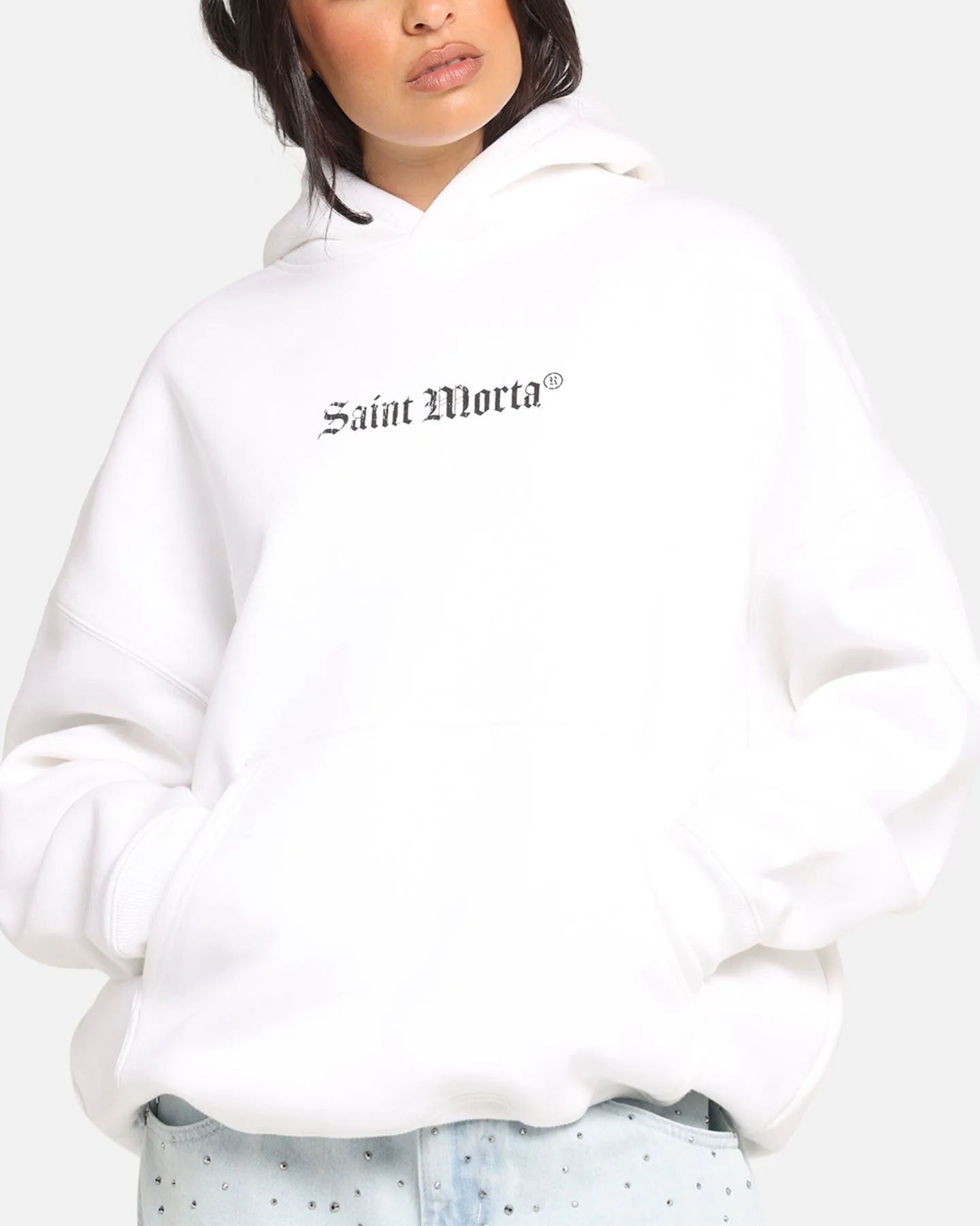 Saint Morta Weiry Hearts Boxy Hoodie White