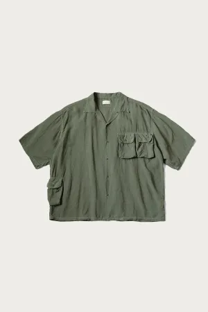 Soft Linen HUNTING NAM Aloha Shirt - Khaki