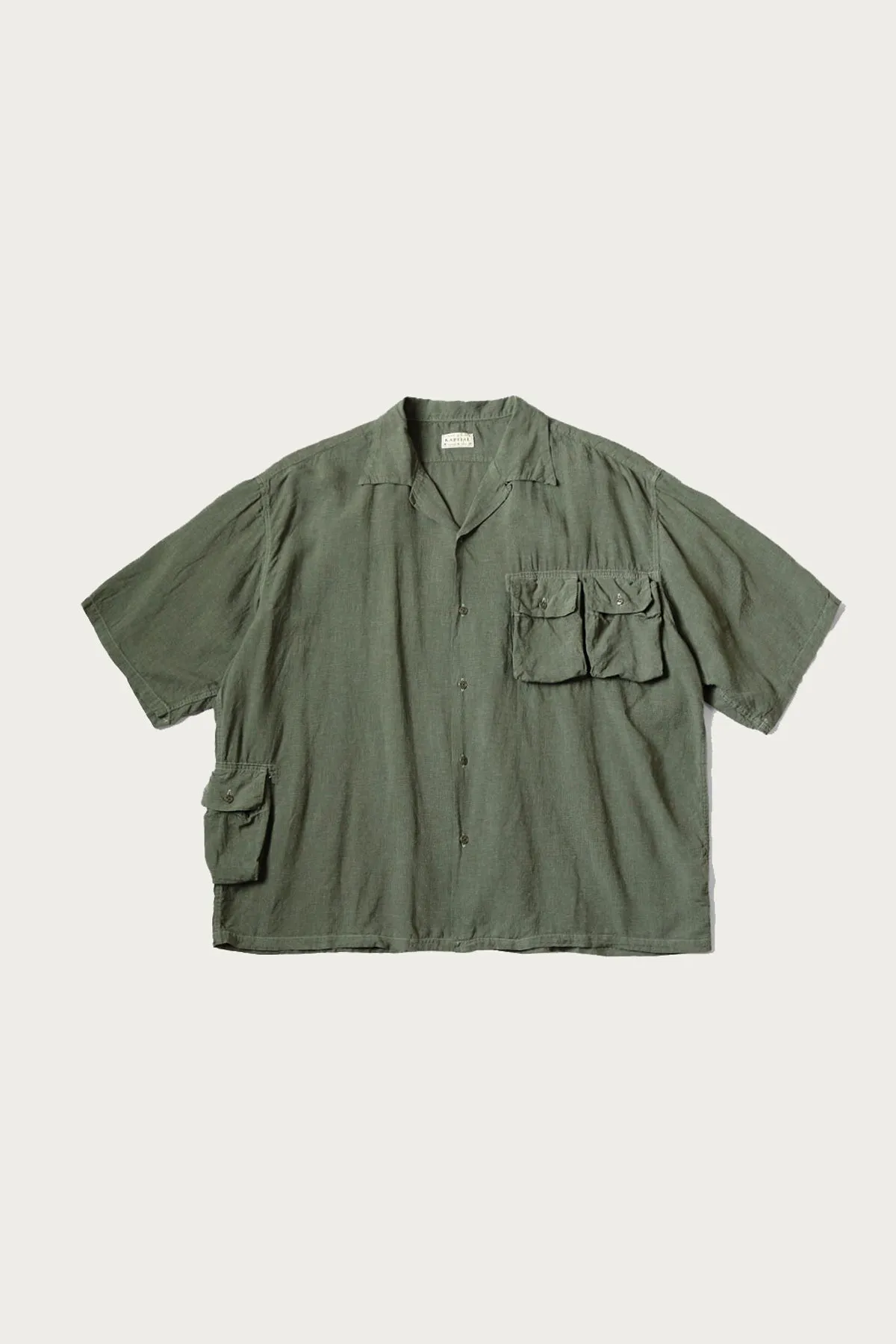 Soft Linen HUNTING NAM Aloha Shirt - Khaki